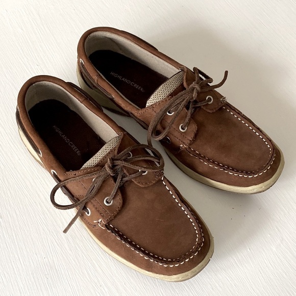 Highland Creek Brown Chesapeake Suede Dockside Boat Shoes 9 Like New Comfy - Picture 5 of 17